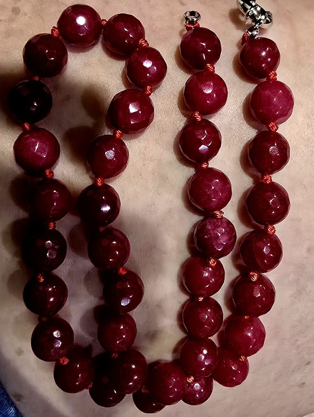 Dyed Red Jade From India NWOT - Picture 8 of 8